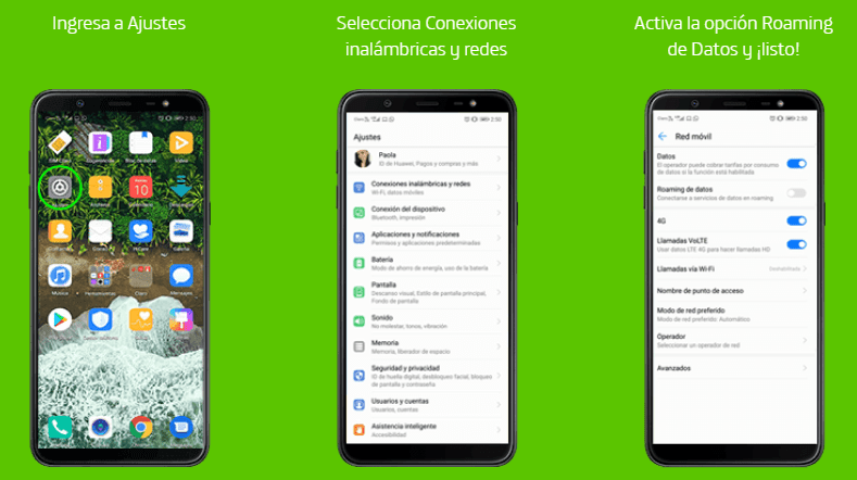 Activación Roaming Movistar Android