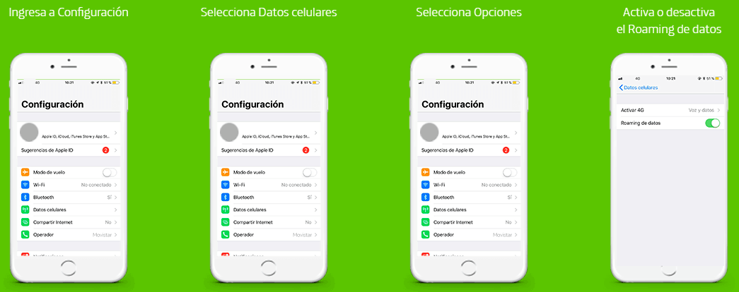 Activación Roaming Movistar iOS