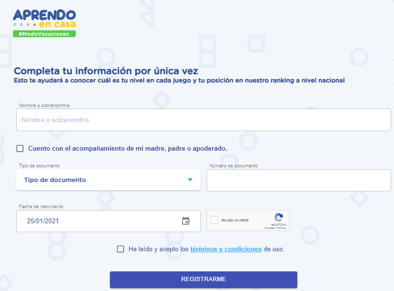 Registro Aprendo en Casa
