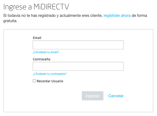 Ingresa a MiDirectv